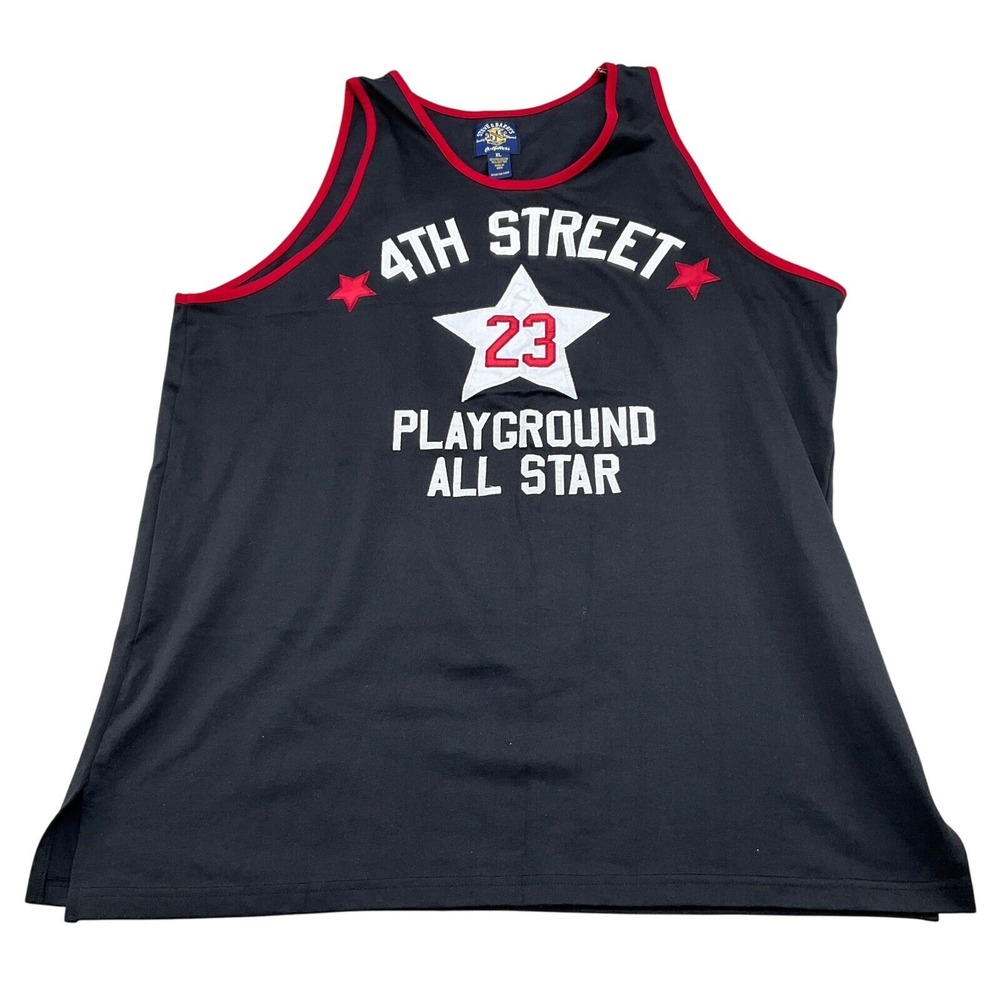 VINTAGE STEVE & BARRY’S Black Tank Top with Red Trim and Graphic